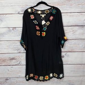 Beach by Exist - Beach Tunic Black & Multi Colors